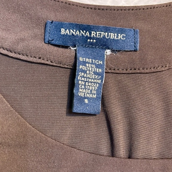 Banana Republic Dress Small Stretch Brown White Avocado Green Sleeveless Boho - Picture 10 of 14